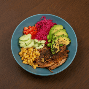 Korean BBQ pulled pork bowl